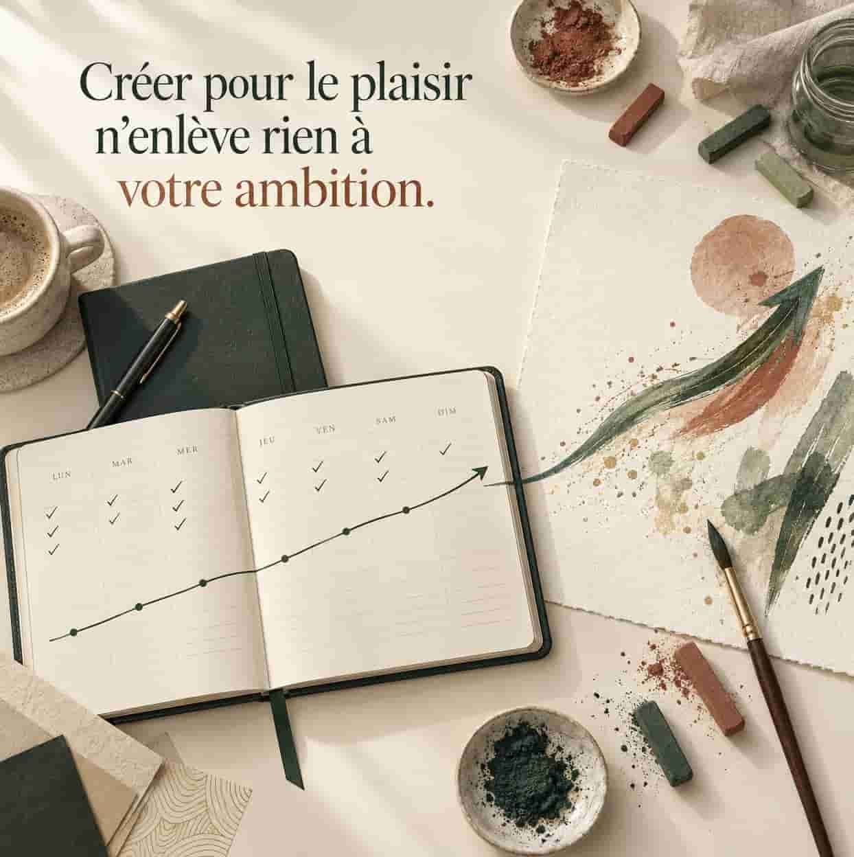 Matériel de peinture et couleurs prêts à l'emploi, créer sans pression du résultat